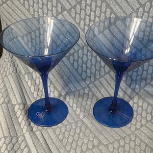 Blue Martini Glass Set